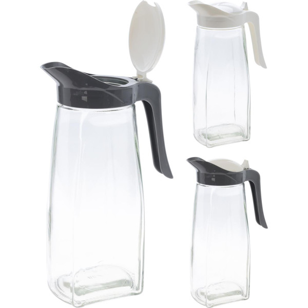 Schenkkan glas 1500ml 2 ass. kleur