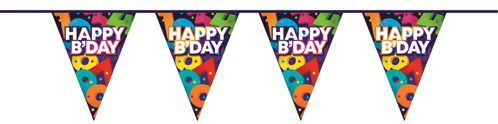 Vlaggenlijn Happy Birthday 10m