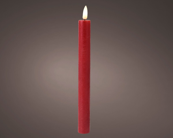 Dinerkaarsset LED vlam 24cm rood 2-dlg