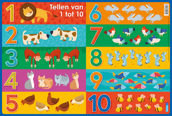 Deltas onderleggers Tellen van 1 tot 10