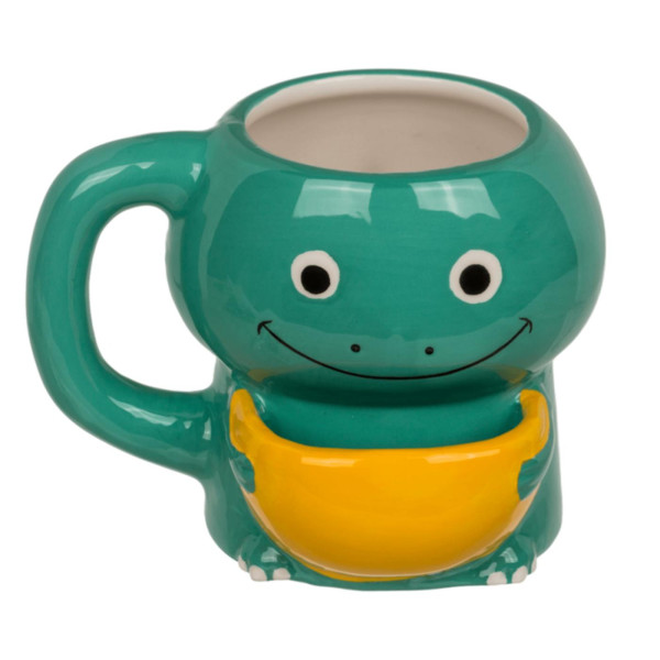Mok dino met koekvakje 15x9x12cm 450ml