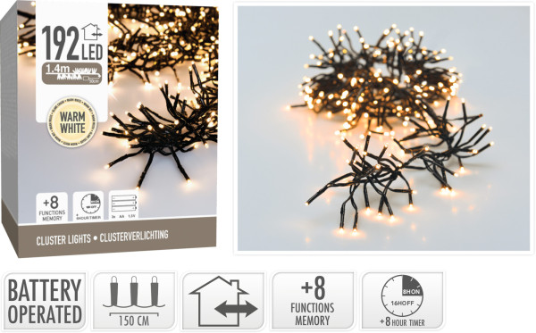 Clusterverlichting 192led warmwit
