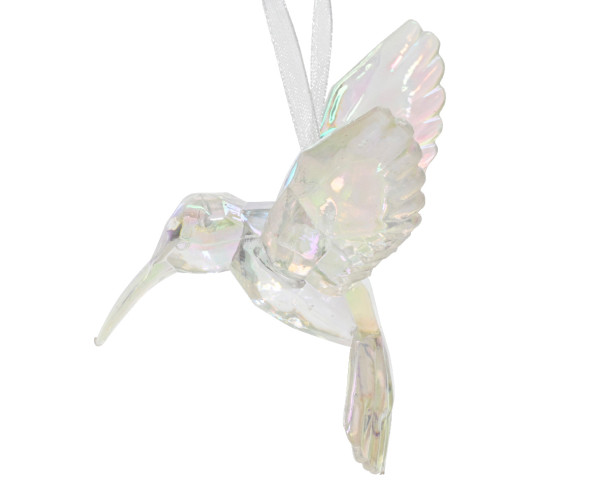 Kersthanger Kolibrie kunststof 10cm iris