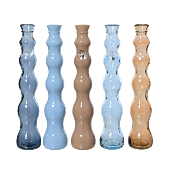 Vaas fles recycled glas H32cm