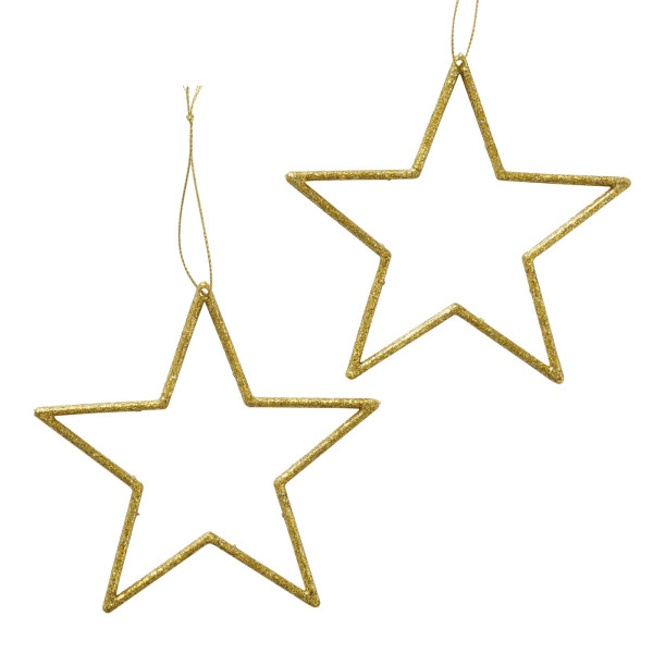 Kersthanger Ster 2 dlg.goud 12cm