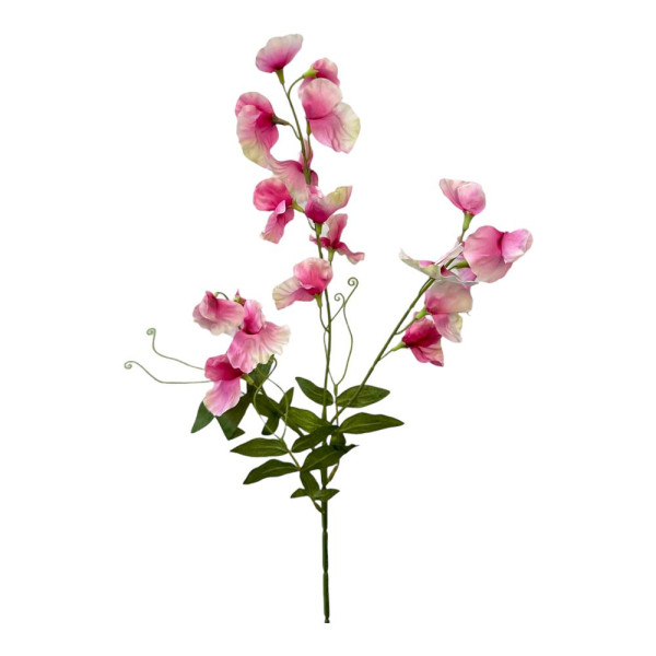 Kunstbloem sweet pea spray 75cm roze