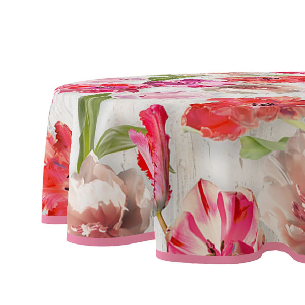Tafelkleed rond tulpen Ø160cm PVC
