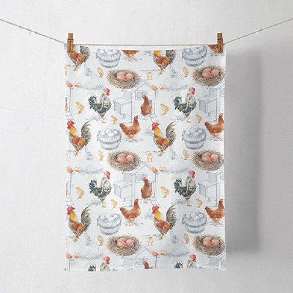 Ambiente Theedoek Chicken Farm 50x70cm
