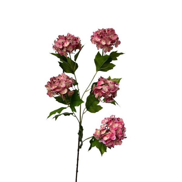 Kunstbloem snowbal real touch 85cm mauve