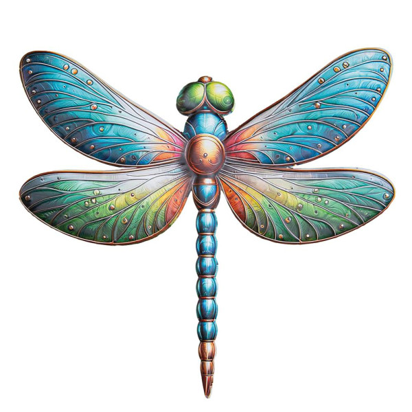 Wanddeco libelle metaal 37.5x42.5cm