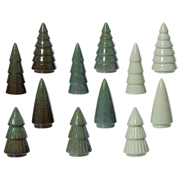 Kerstboom porselein 5,2x5,2x10cm