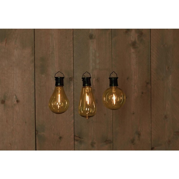 Solar retro filament lamp zwart