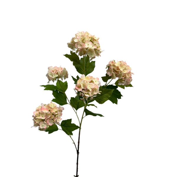 Kunstbloem snowbal real touch 85cm roze