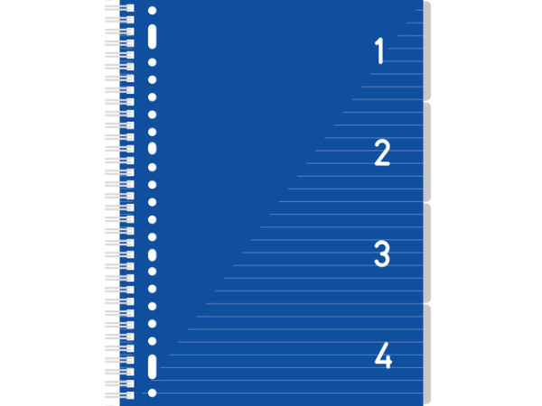 4 in 1 Schrijfblok A4, gelinieerd blauw