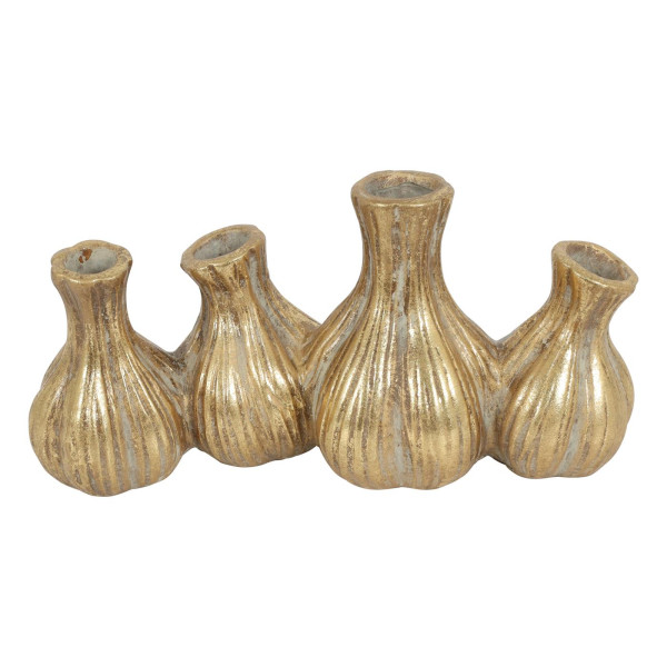 Vaas bol geschakeld goud 26x10x13,5cm