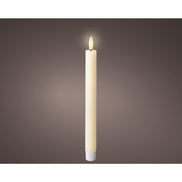 LED Dinerkaarsset wax crème Ø2,2xH24,5cm