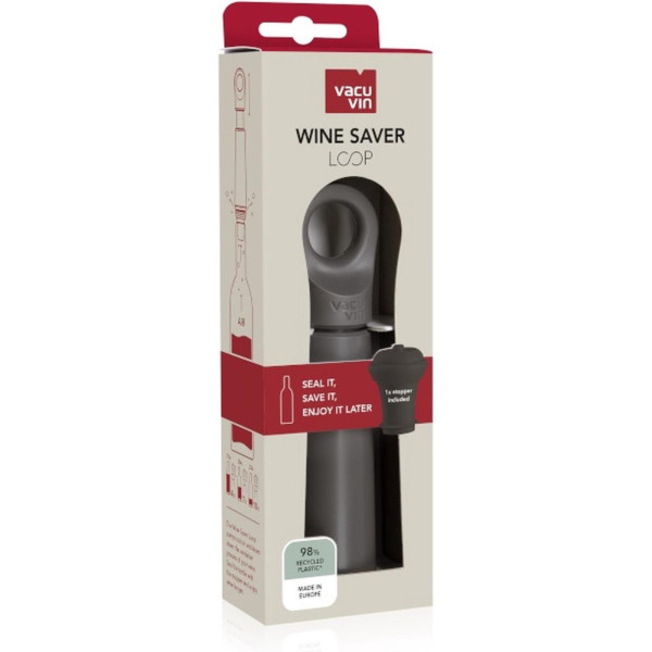 Vacu Vin Wine Saver Loop + stopper grijs