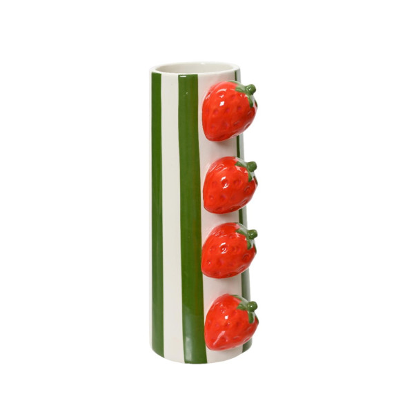 Vaas dolomiet streep-aardbei H20.7cm
