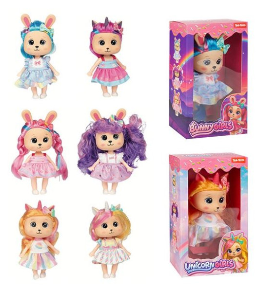 Eenhoorn Konijn pop Sweet Rainbow 20cm