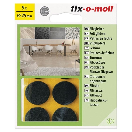Fix-o-moll viltglijder Ø25mm bruin
