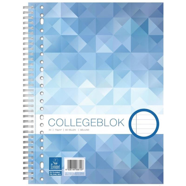 Collegeblok 23r A4 gelijnd 22x29,5cm 5st