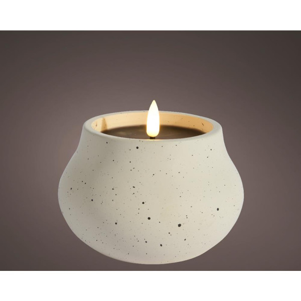 LED kaars vlameffect dia12cm creme