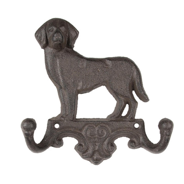 Clayre & Eef Wandkapstok hond 16x4x16cm