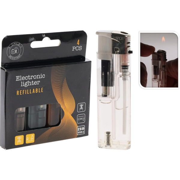 Aansteker electronisch set a 4 stuks