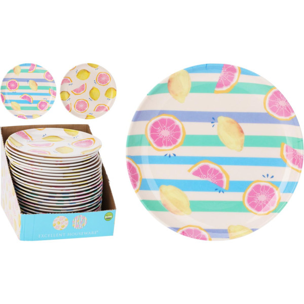 Bord plat melamine Ø20cm fruit