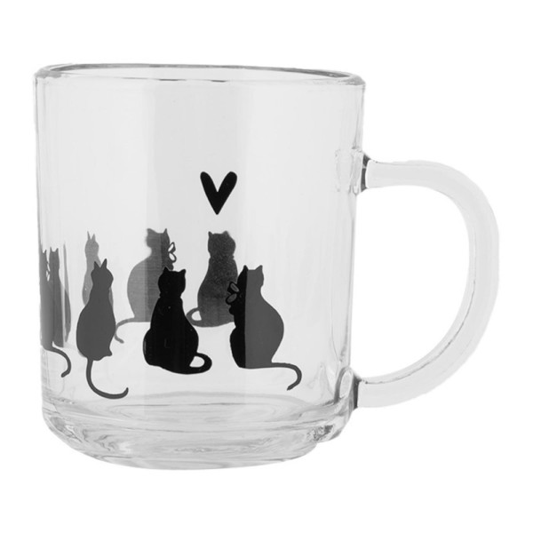 Clayre & Eef Theeglas katten 200ml