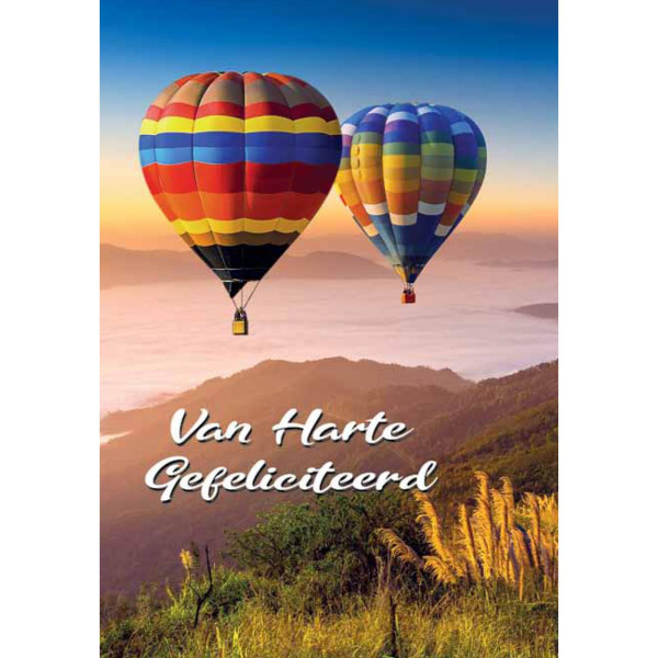 Wenskaarten Gefeliciteerd pak a 10 stuks