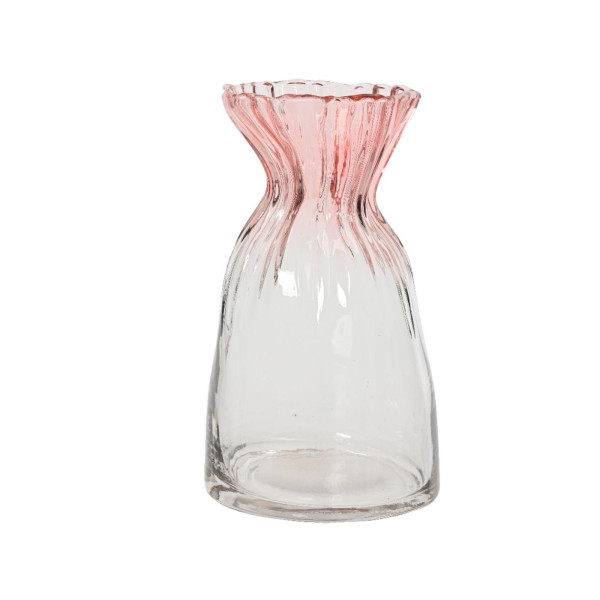 Vaas glas H20.5cm zacht roze