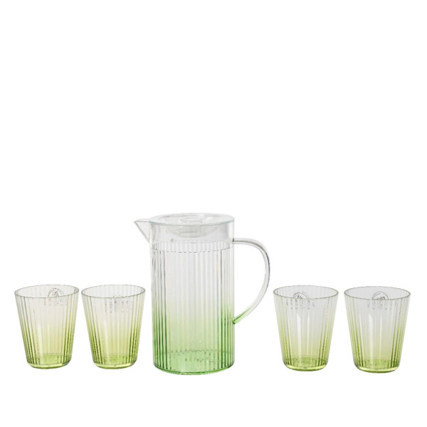 Kan met 4 bekers H19.6cm