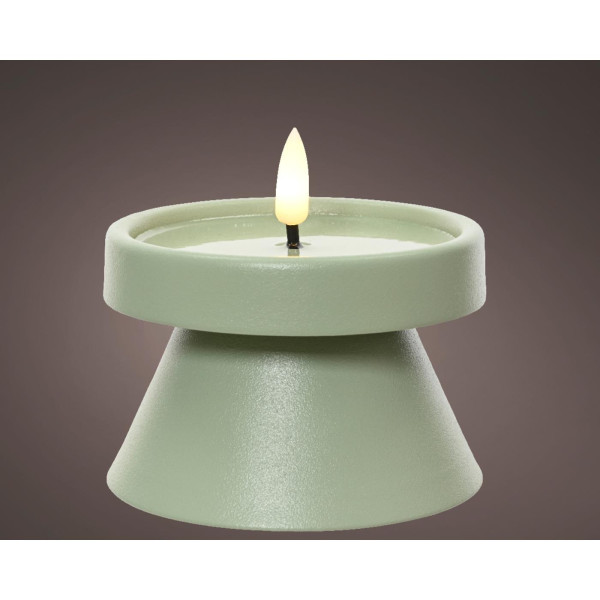 LED buiten kaars ijzer H8.5cm groen