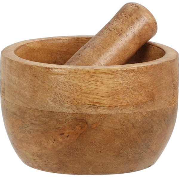 Vijzel en mortel manghout 10cm