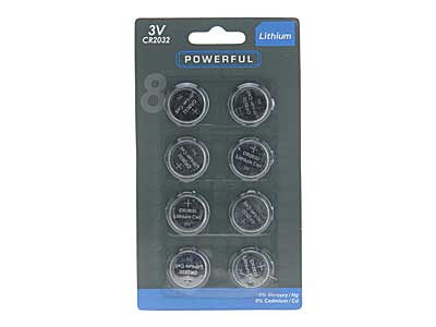 Knoopcel batterij Lithium CR2032 pak 8st