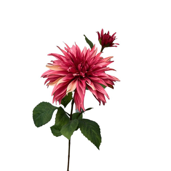Kunstbloem dahlia +knop spray 74cm roze