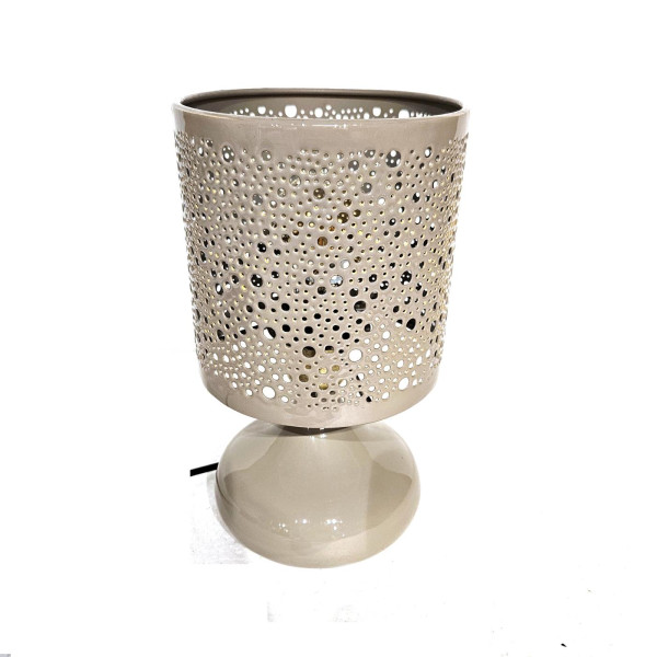 Tafellamp grijs emaille 15x15x28cm