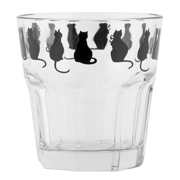 Clayre & Eef Drinkglas katten 200ml Ø8cm
