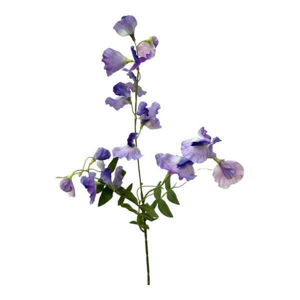 Kunstbloem sweet pea spray 76cm blauw