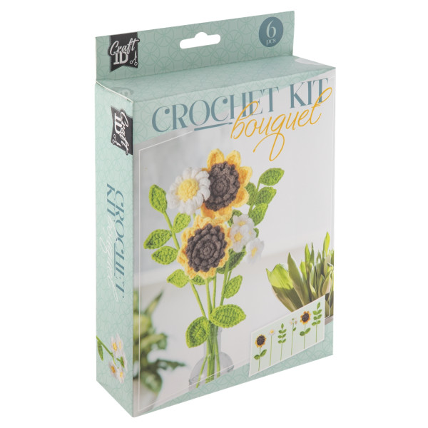 Craft ID Haakset bloemen boeket geel