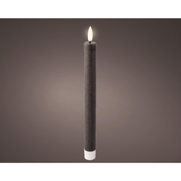 LED Dinerkaarsset wax grijs Ø2,2xH24,5cm