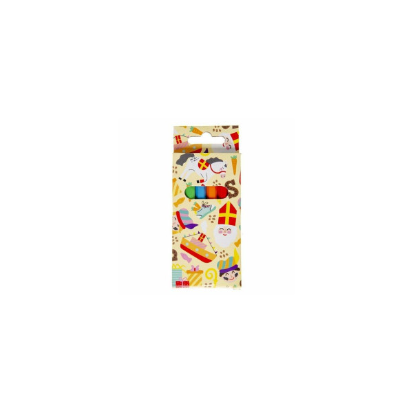 Kleurpotloden sinterklaas 8,5cm 6 stuks