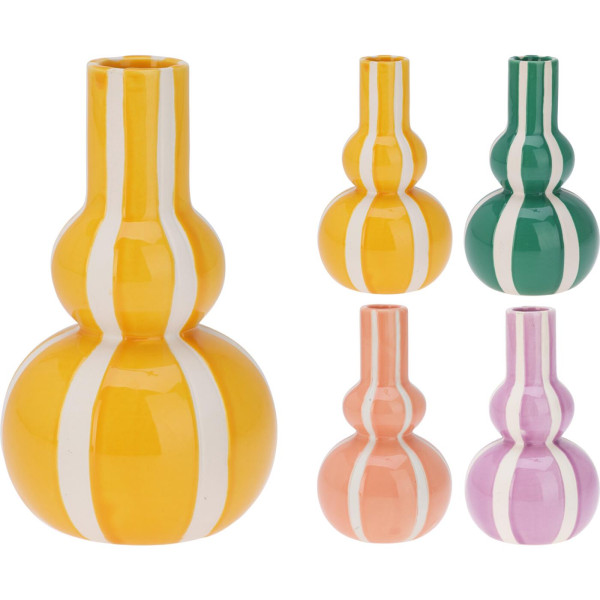 Vaas Dolomite bolvormen 4 assorti kleur