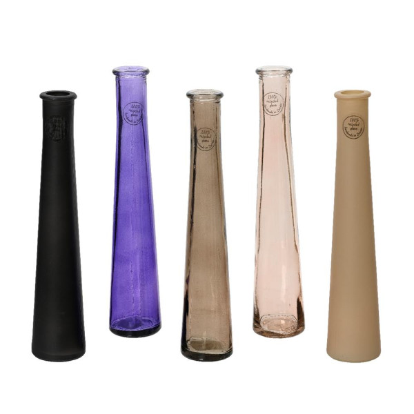 Vaas recycled glas h32cm 5 assorti