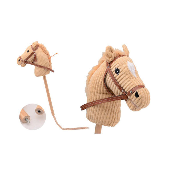 Johntoy Stokpaardje + geluid 80cm beige