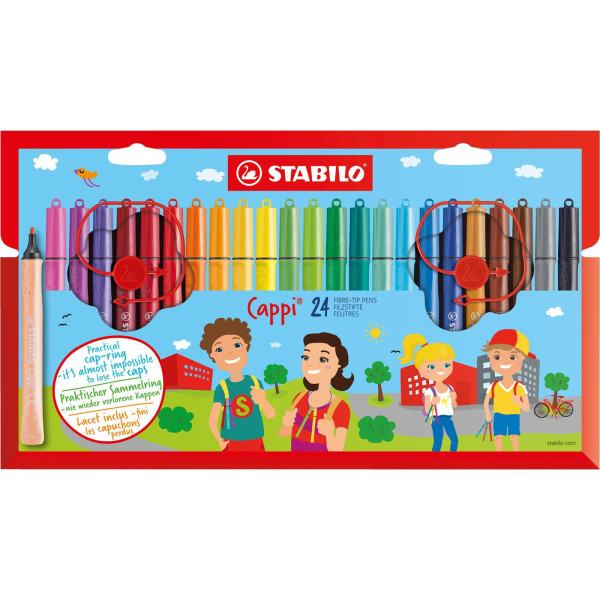 STABILO Cappi viltstift etui 24 kleuren