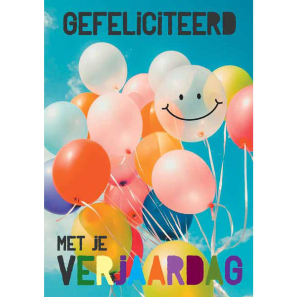 Wenskaarten Gefeliciteerd pak a 10 stuks