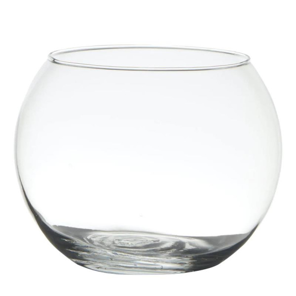 Glazen bubble bol vaas Ø16xH13cm