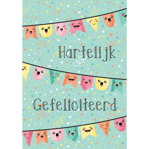 Wenskaarten Gefeliciteerd pak a 10 stuks